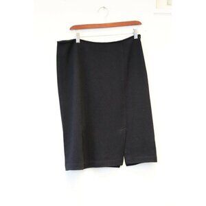 St. John Collection Women's Size US8 Medium Black Pencil Skirt Front Slit Mini